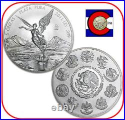 2011 Mexico BU Silver 5 oz Libertad Mexican Coin in direct fit capsule