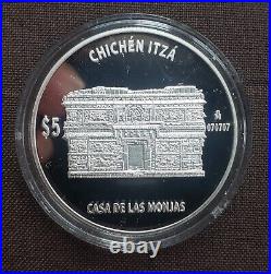 2011 Mexico Chichen Itza, Silver Proof Coin Collection, 5 Coins Total