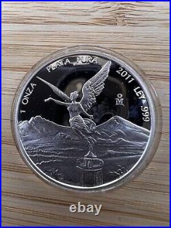 2011 Mexico Mexican Proof Libertad 1 oz. 999 Fine Silver PLATA PURA
