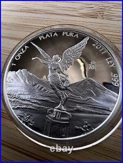 2011 Mexico Mexican Proof Libertad 1 oz. 999 Fine Silver PLATA PURA