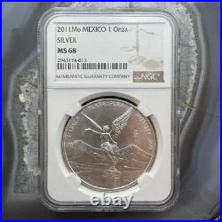 2011 Mexico One Ounce Libertad. 999 Fine Silver NGC MS68 #2943174-013