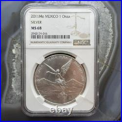 2011 Mexico One Ounce Libertad. 999 Fine Silver NGC MS68 #2943174-016