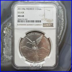 2011 Mexico One Ounce Libertad. 999 Fine Silver NGC MS68 #2943174-019
