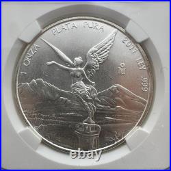 2011 Mexico One Ounce Libertad. 999 Fine Silver NGC MS68 #2943174-019