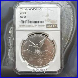 2011 Mexico One Ounce Libertad. 999 Fine Silver NGC MS68 #2943174-020