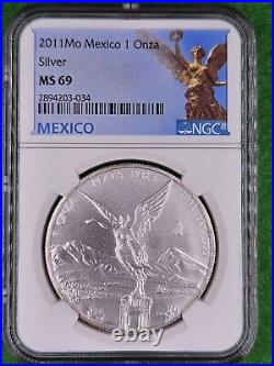 2011 Silver Libertad Coin 1 Unza pure silver NGC MS 69? Mexican