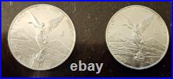 2012 Libertad 1 Oz fine silver Coin BU Mexican price for 2 coins (TWO)