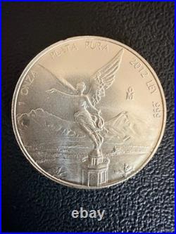 2012 Mexico Libertad 1oz. 999 Fine Silver Coin Semi-Key Date 746,400 Minted