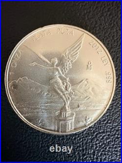2012 Mexico Libertad 1oz. 999 Fine Silver Coin Semi-Key Date 746,400 Minted
