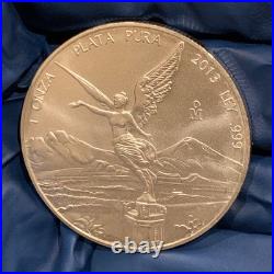 2013 Mexico 1oz Silver Libertad. 999 Fine Plata Pura in a Capsule