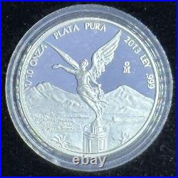 2013 Mexico Libertad Silver BU/PF 4 Coin Set with Figurine. Original Box & COA