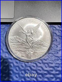 2014 Mexico BU Silver 5 oz Mexican Libertad Coin in direct fit capsule