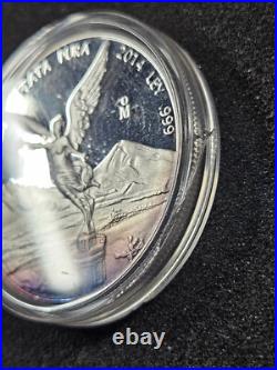 2014 Mexico Libertad 1 oz. 999 Silver Mexican Mint PROOF MINTAGE 4700 TONED