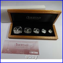 2014 Mexico Proof Silver Libertad 5 Coin Set with Box & COA #51563G