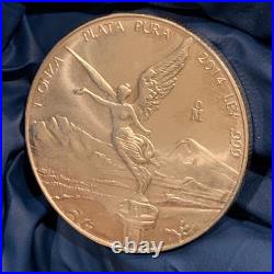 2014 Mexico Silver LIBERTAD 1 oz 999 Silver Coin Plata Pura in a Capsule