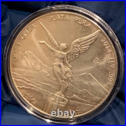 2014 Mexico Silver LIBERTAD 1 oz 999 Silver Coin Plata Pura in a Capsule
