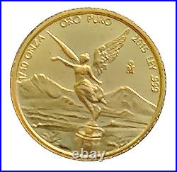 2015 Mexican 1/10 oz Gold Libertad Coin. 999 Fine Silver