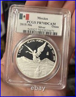 2015 Mexican Libertad Proof 70! Rare Flag Label