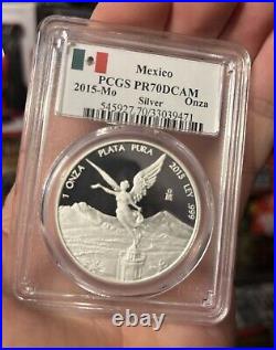 2015 Mexican Libertad Proof 70! Rare Flag Label