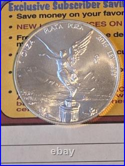 2015 Mexico 1 oz Silver Libertad 999 Fine Uncirculated Low Mint Mark ON