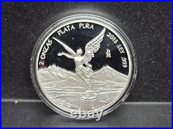 2015 Mexico 2 oz. 999 Silver Onza Proof Libertad- Mintage of only 1300