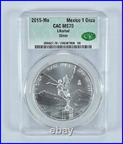 2015 Mo Mexico 1 Onza Silver Libertad MS70 CAC