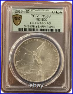 2015-Mo Mexico Onza 1 Oz Silver Libertad PCGS MS68 Gold Shield 2015-Mo Mexico Onza 1 Oz Silver Libertad PCGS MS68 Gold Shield