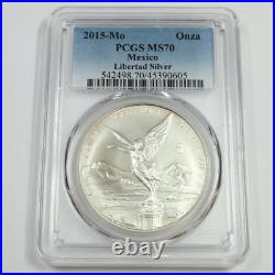 2015 Mo PCGS MS70 MEXICO 1 oz Silver Libertad Onza Coin #52601A