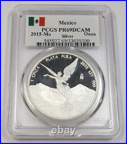 2015 Mo PCGS PR69 DCAM MEXICO 1 oz Silver Libertad Un Onza Coin #41361A