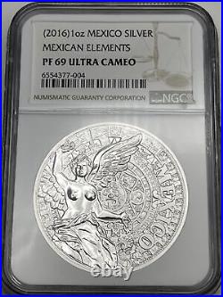 2016 Mexican Elements 1 oz Silver Coin NGC PR69 Ultra Cameo Libertad Label #004