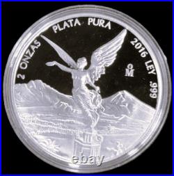 2016 Mexican Libertad Proof 2 Onzas. Fine Silver Coin 999 Sealed In Capsule 2016 Mexican Libertad Proof 2 Onzas. Fine Silver Coin 999 Sealed In Capsule