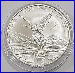 2016 Mexico Libertad 2 oz. 999 Silver MS Coin Low Mintage RARE From TUBE