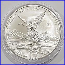 2016 Mexico Libertad 2 oz. 999 Silver MS Coin Low Mintage RARE From TUBE