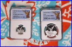 2016 Mexico Libertad Onza 1/2 oz & 2017 1/10.999 Silver Proof NGC PF70