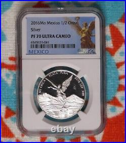 2016 Mexico Libertad Onza 1/2 oz & 2017 1/10.999 Silver Proof NGC PF70