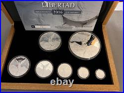 2016 Mexico Silver Libertad 7 Coin Proof Set Magnificent Seven with COA