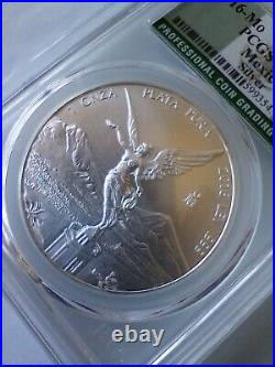 2016-Mo Mexico 1oz Libertad Silver Onza PCGS MS70 Population (1513) Cool Flag