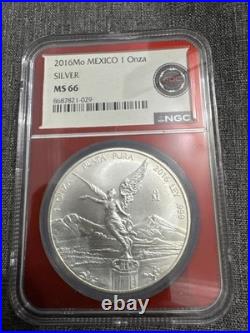 2016Mo Mexico 1 Onza. 1oz. 999 Fine Silver Libertad. NGC MS67