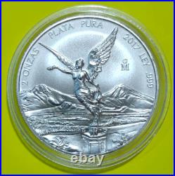 2017 2 oz Silver Libertad 2 Onzas Plata Pura Bullion Coin in Capsule Mexico Coin 2017 2 oz Silver Libertad 2 Onzas Plata Pura Bullion Coin in Capsule Mexico Coin