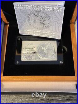 2017 MEXICO 35th Anniversary 3 oz Silver Libertad Un Onza Bar Coin Set withCOA