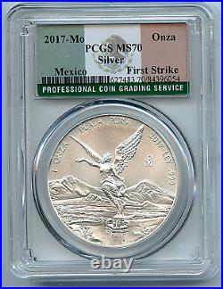 2017 Mexico 1 oz Silver Onza Libertad Silver MS70 PCGS Coin First Strike C55