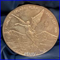 2017 Mexico 1oz Silver Libertad. 999 Fine Plata Pura in a Capsule