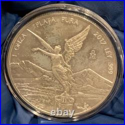 2017 Mexico 1oz Silver Libertad. 999 Fine Plata Pura in a Capsule