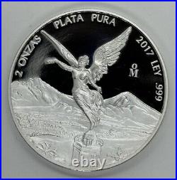 2017 Mexico 2 Onza Libertad Proof 2 oz. 999 Silver Plata Pura Gem Proof