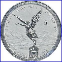 2017 Mexico 2 oz Silver Libertad Reverse Proof in Capsule Mintage of 2,000