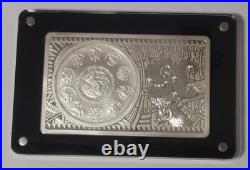 2017 Mexico Libertad 1 Oz Mounted In 2 Oz Fine Silver Bar 35th Anniversary