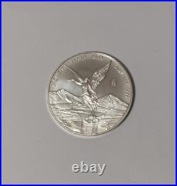 2017 Mexico Libertad 1 Oz Mounted In 2 Oz Fine Silver Bar 35th Anniversary