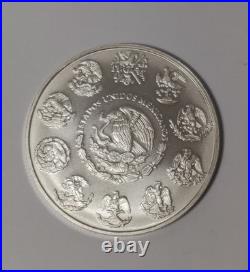 2017 Mexico Libertad 1 Oz Mounted In 2 Oz Fine Silver Bar 35th Anniversary