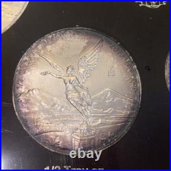 2017-Mo Mexico Silver Libertad 5 Coin Set Onza Collection Toned. 999 Silver