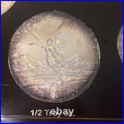 2017-Mo Mexico Silver Libertad 5 Coin Set Onza Collection Toned. 999 Silver